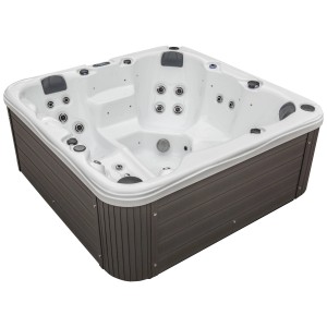 Planet Spa Whirlpool Brissago 1100 l, bain à remous extérieur fixe avec chaise longue et 4 places.