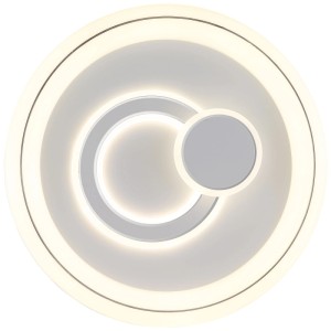 Plafonnier LED rond moderne Ruiz, blanc mat, Ø 48cm, 48W. Température de couleur réglable.