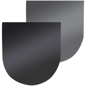 Plaque de sol Firefix en acier, arc arrondi, noir-gris foncé, 100x110cm, 1,5mm pour cheminée et poêle.