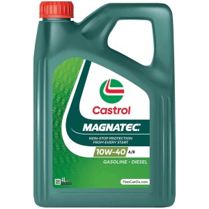 Huile moteur Castrol Magnatec 10W-40 A/B en bidon de 4 litres pour moteurs essence et diesel.