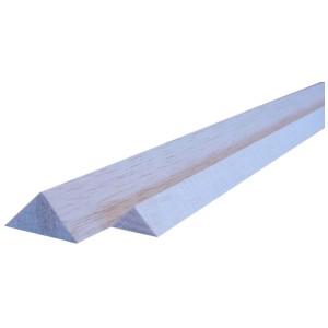 Helle Balsa Dreieckleiste aus leichtem Holz, 100 cm, für Modellbau und Basteln. Einfach zu bearbeiten.