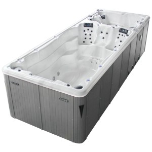 Spa extérieur Sonnenkönig Atlantik : Grand spa gris pour jusqu'à 7 personnes.