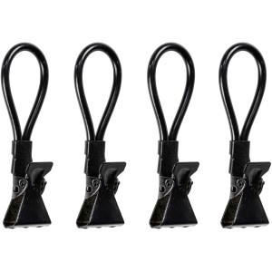 Set di 4 ganci a pinza in metallo nero Wenko per utensili da cucina e tessuti.