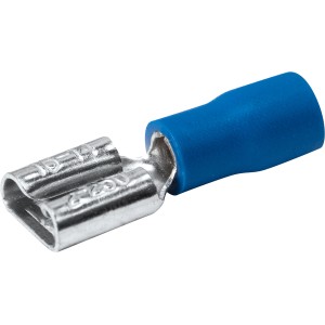 Connettore piatto OBI, blu, Ø 2,5 mm, confezione da 15, per connessioni cavi semplici.