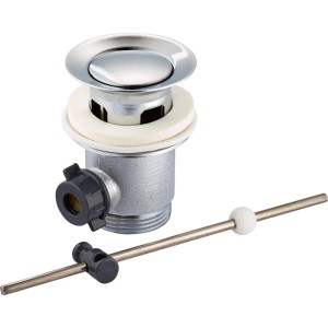 Garniture de vidange excentrée chromée (Ø 61 mm) pour lavabo.