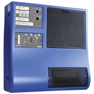 Sèche-linge bleu Sonnenkönig Secco 75 pour montage mural. Déshumidificateur avec commandes.