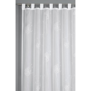 Sciarpa bianca Bennetti con passanti in voile con gregge di tarassaco, 140x245 cm, trasparente.