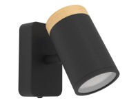 Eglo Spot Consuma GU10 acciaio legno Nero (HxLxP) 138 x 135 x 80 mm