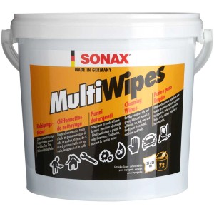Sonax MultiWipes Reinigungstücher im Eimer, 72 Stück, für Autopflege und Reinigung.