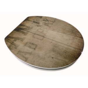 Sanitop-Wingenroth Asse WC Wanted con decoro legno e chiusura rallentata.