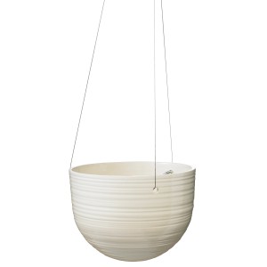 Cesto sospeso color crema Söndgen Bergamo, 18 cm, con fine texture a coste.