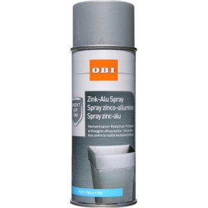 OBI Spray zinco-alluminio opaco, bomboletta da 400ml per protezione antiruggine su metallo.