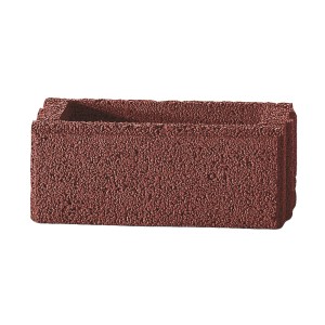 Bloc de mur de jardin texturé marron, taille standard 50x25x20 cm, pour bordures et systèmes de murs.