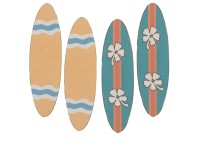 Mini-Surfbretter in 2 Farben / 6,2 x 1,8 cm / 4 Stk.