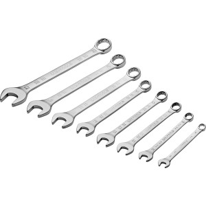Jeu de clés mixtes LUX, 8 pièces (8-22 mm), acier chrome vanadium, pour vis et écrous.
