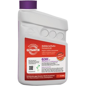 Glysantin G30 liquide de refroidissement concentré, bouteille de 1 litre, rose. Antigel pour de nombreux modèles de véhicules.