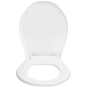 Abattant WC blanc Diaqua Neosit Prestige Edelweiss en polypropylène avec couvercle ouvert.