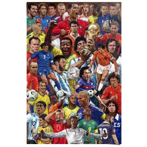 Maxiposter "Legendary Footballers" (61x91,5 cm) mit berühmten Fußballspielern.