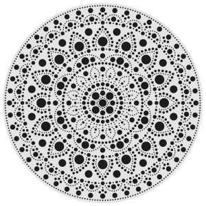 Stencil Aladine Dot Art (30x30 cm) in MDF per motivi di pittura a punti.