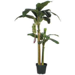 Pianta artificiale di banano Mica Decorations, alta 180 cm, in vaso. Pianta decorativa da interno.