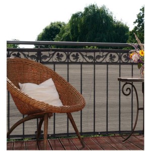 Brise-vue balcon Videx Garden anthracite en PE, 90x300 cm, comme écran d'intimité sur un balcon.