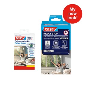 tesa Insect Stop 2en1 moustiquaire et filtre anti-pollen pour fenêtre, anthracite