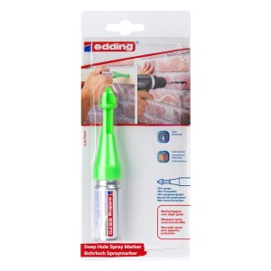 UHU Edding marcatore spray per fori profondi, verde neon fluorescente, per marcare i fori.