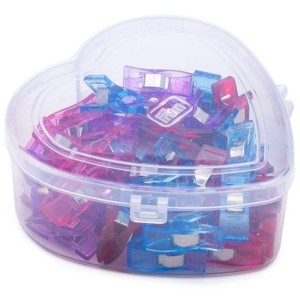 Prym Stoffclips Love, 40 farbige Clips in herzförmiger Aufbewahrungsbox.