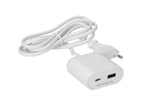 USB-Ladegerät A/C mit Zuleitung Weiss 3,5 A
