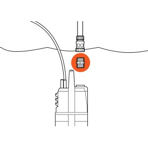 Raccord de pompe Gardena 33,3 mm (G 1) pour une connexion facile de la pompe et du tuyau.