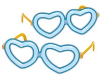 Knicklicht-Brille Herz Blau 2 Stk.
