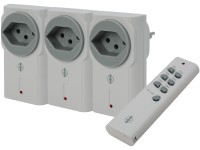 Intertechno Funk-Adapter Schalter 3 Stk. mit Handsender Weiss