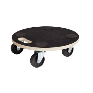 Planche de transport ronde OBI TRR-200 avec roulettes, surface revêtue, capacité de charge 200 kg.