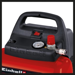 Einhell TH-AC 190/6 OF compresseur : Compresseur compact sans huile avec manomètre et poignée.