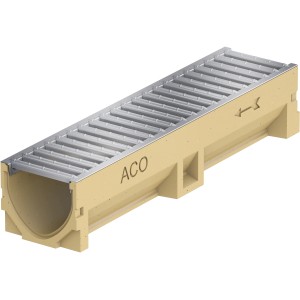 Caniveau de drainage ACO Self-Standardline, 50 cm, avec grille en acier galvanisé. Drainage pour cour et jardin.