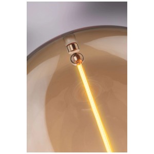 Goldene Paulmann LED-Birne E27 mit schwebendem Filament für stimmungsvolles Licht.