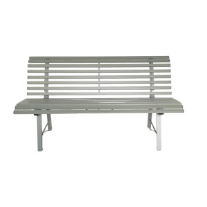 Graue Greemotion Gartenbank Palermo aus Stahl, 150 cm breit, für Garten, Terrasse oder Balkon.