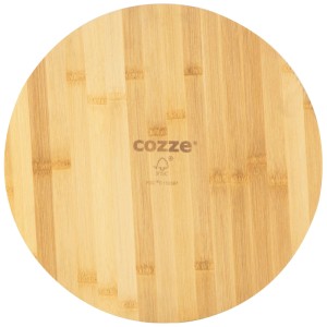 Rundes Cozze Pizzaschneidbrett aus Bambus, ideal zum Servieren und Schneiden von Pizza.