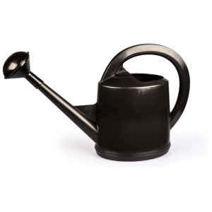 Arrosoir anthracite en plastique recyclé, capacité de 7 litres.
