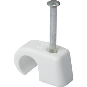 Collier de serrage rapide blanc avec clou, pour câbles Ø 7-11 mm, 40 pièces.