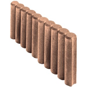 Bordure de jardin en palissade ronde marron (50 cm).