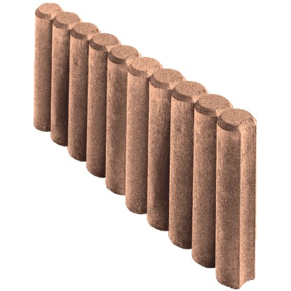 Kann Rundpalisaden-Randstein Braun 50 x 25 x 6 cm