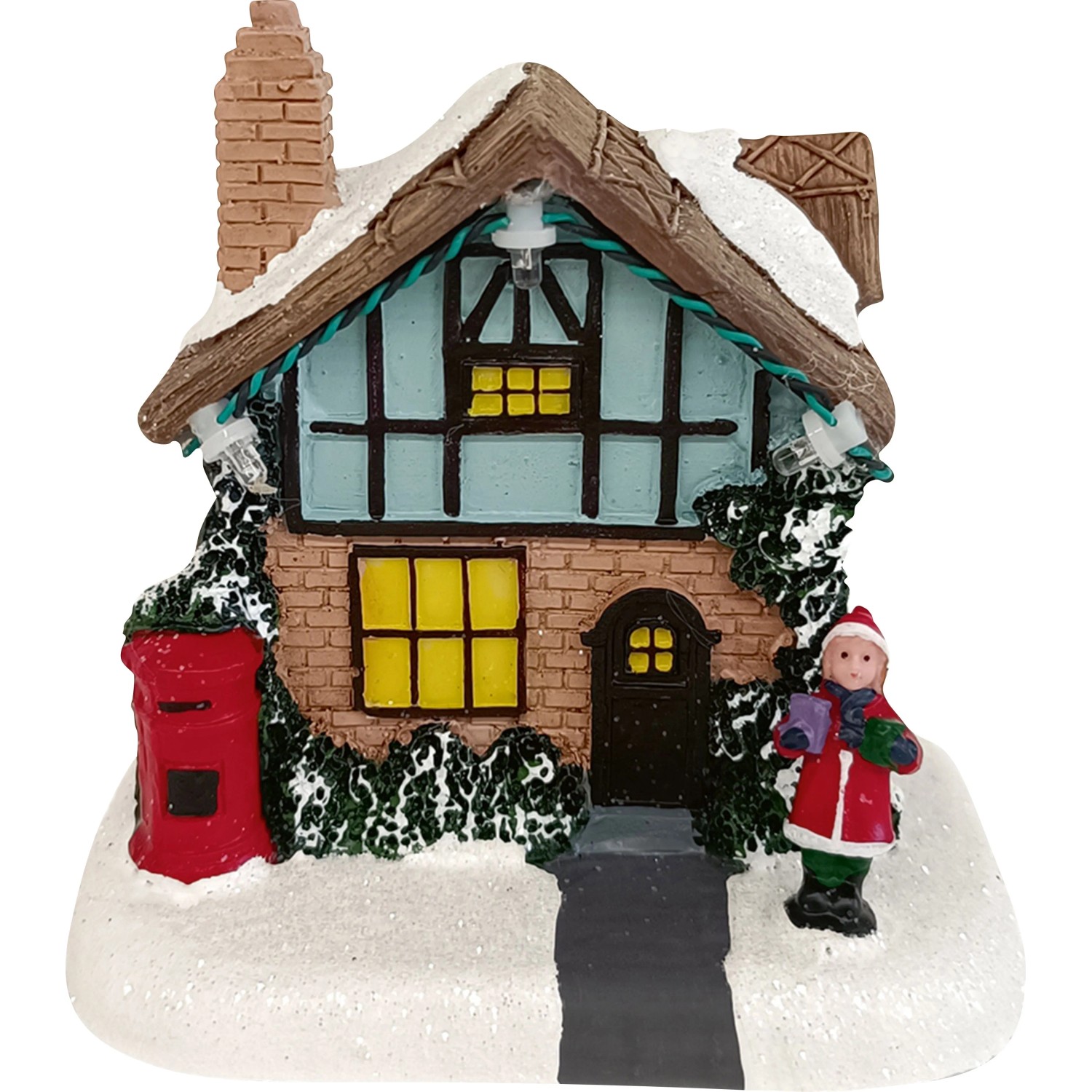 Weihnachtsdorf Häuser Kunststoff Mehrfarbig beleuchtet 10,5 x 7,5 x 11 cm kaufen bei OBI
