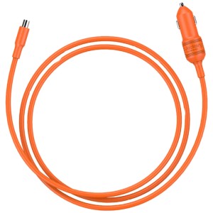 Cavo di ricarica auto Jackery arancione per modelli Explorer, resistente e flessibile.