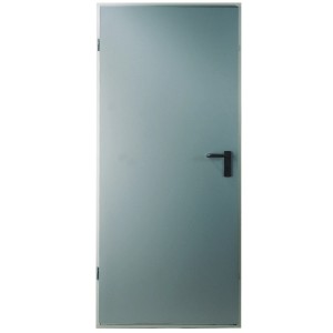 Élément de porte ZK, DIN gauche, galvanisé, 75x200 cm, avec poignée noire.