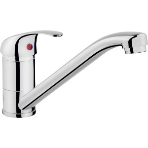 Mitigeur de cuisine chromé Tirso basse pression, robinet mélangeur à levier unique pour chauffe-eau et unités sous évier.