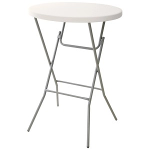 Greemotion Stehtisch San Remo, weiß-grau, Ø 80 cm, klappbar, ideal für Garten & Terrasse.