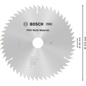 Lama per sega circolare Bosch Multi Material, Ø 210 mm, 54 denti. Per tagli precisi su legno, metallo e plastica.