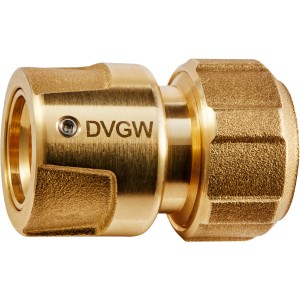 Raccord de tuyau d'eau potable Geka plus 13 mm (1/2), laiton, avec certification DVGW.