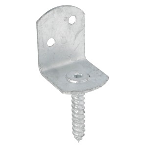 Support de clôture en L, galvanisé à chaud, 83 mm x 32 mm, avec vis pour le montage de clôtures légères.